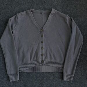 John Galt Cardigan Sweater Womens Small Blue V Neck Button Front Tight-Knit